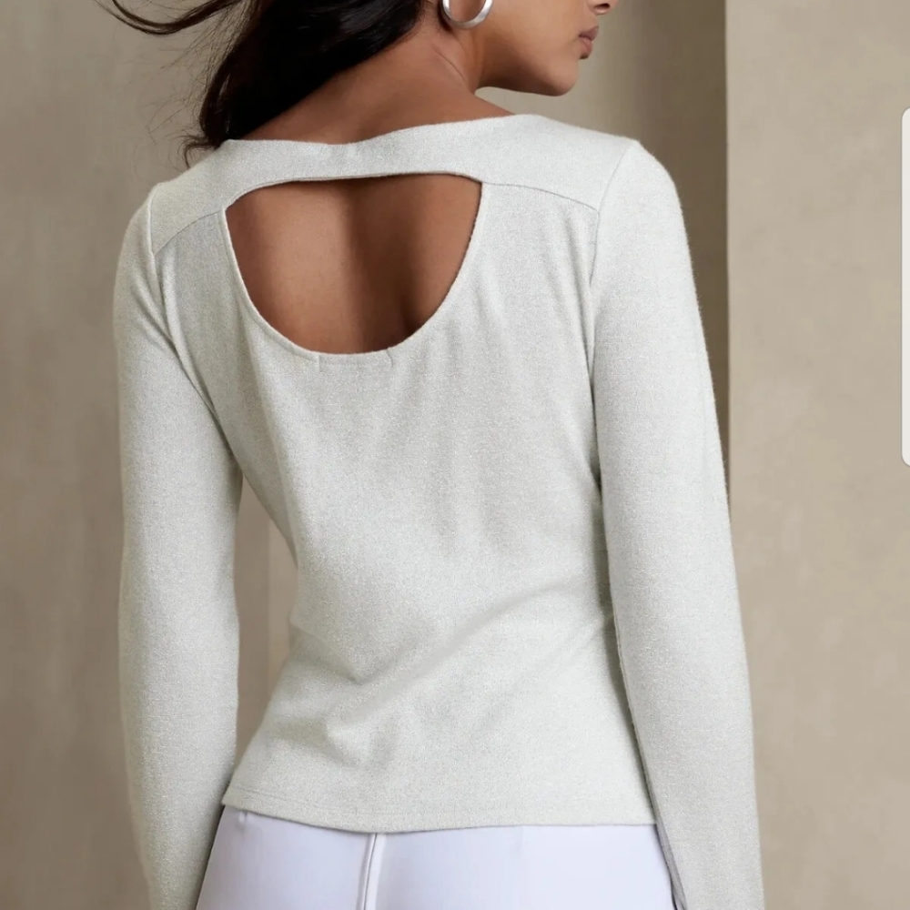 BANANA REPUBLIC KNIT LUREX TOP - Picture 3 of 15